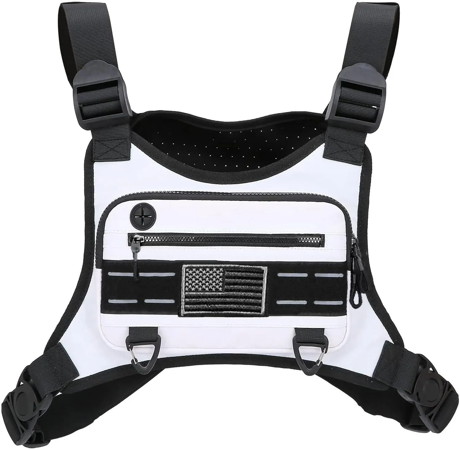 Outdoor Sports Chest Bag for Men and Women, Tactical Vest For Running, Hiking, Cycling, EDC Travel Chest Pack Rig, Water Resistant Lightweight Front Running Vest Bag With Extra Storage
