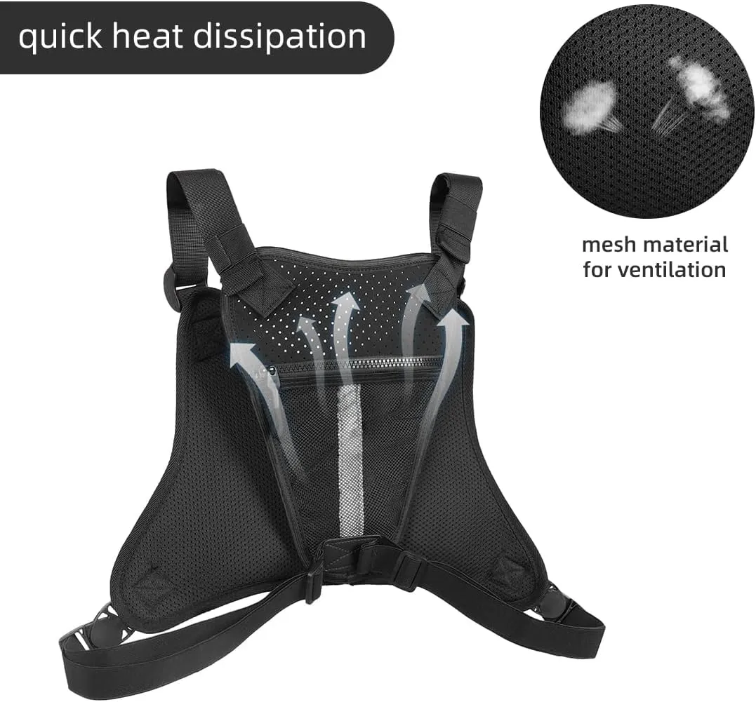 Outdoor Sports Chest Bag for Men and Women, Tactical Vest For Running, Hiking, Cycling, EDC Travel Chest Pack Rig, Water Resistant Lightweight Front Running Vest Bag With Extra Storage