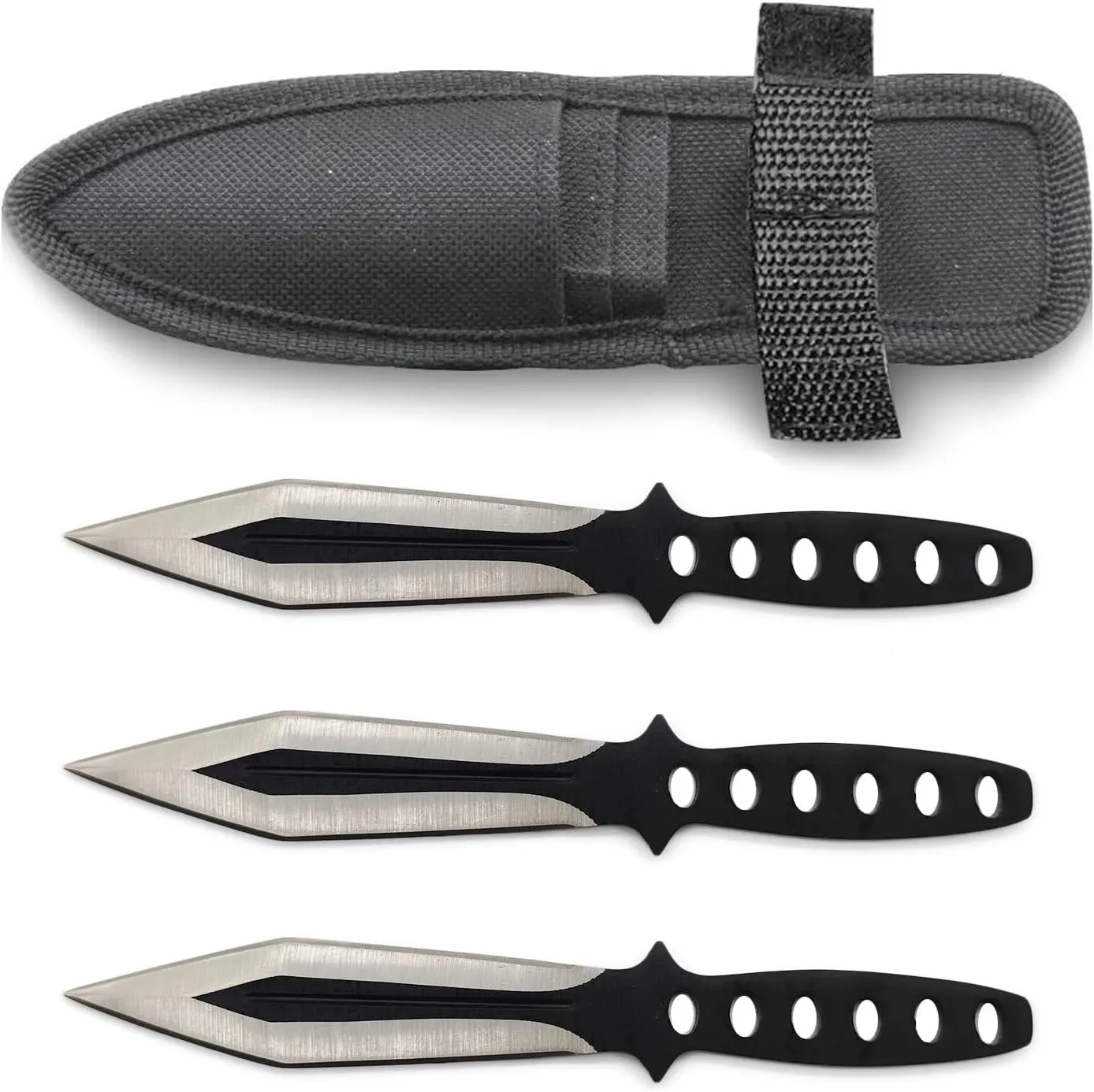 Outdoor Stainless Steel Practice Throwers Tool , 3pcs w/ Nylon Sheath