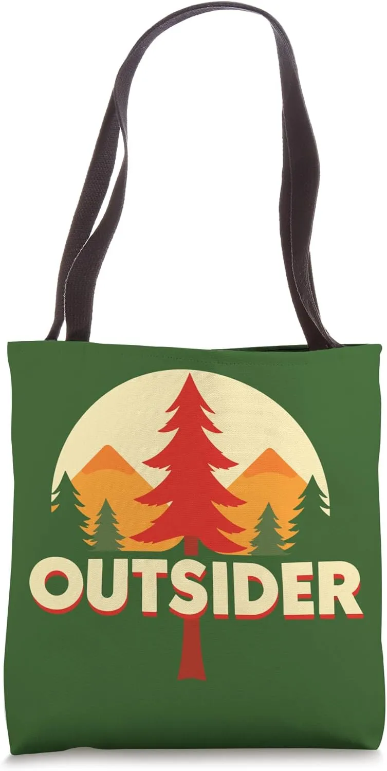 Outsider Retro Camping Adventure Hiking Outdoor Explorer Tote Bag