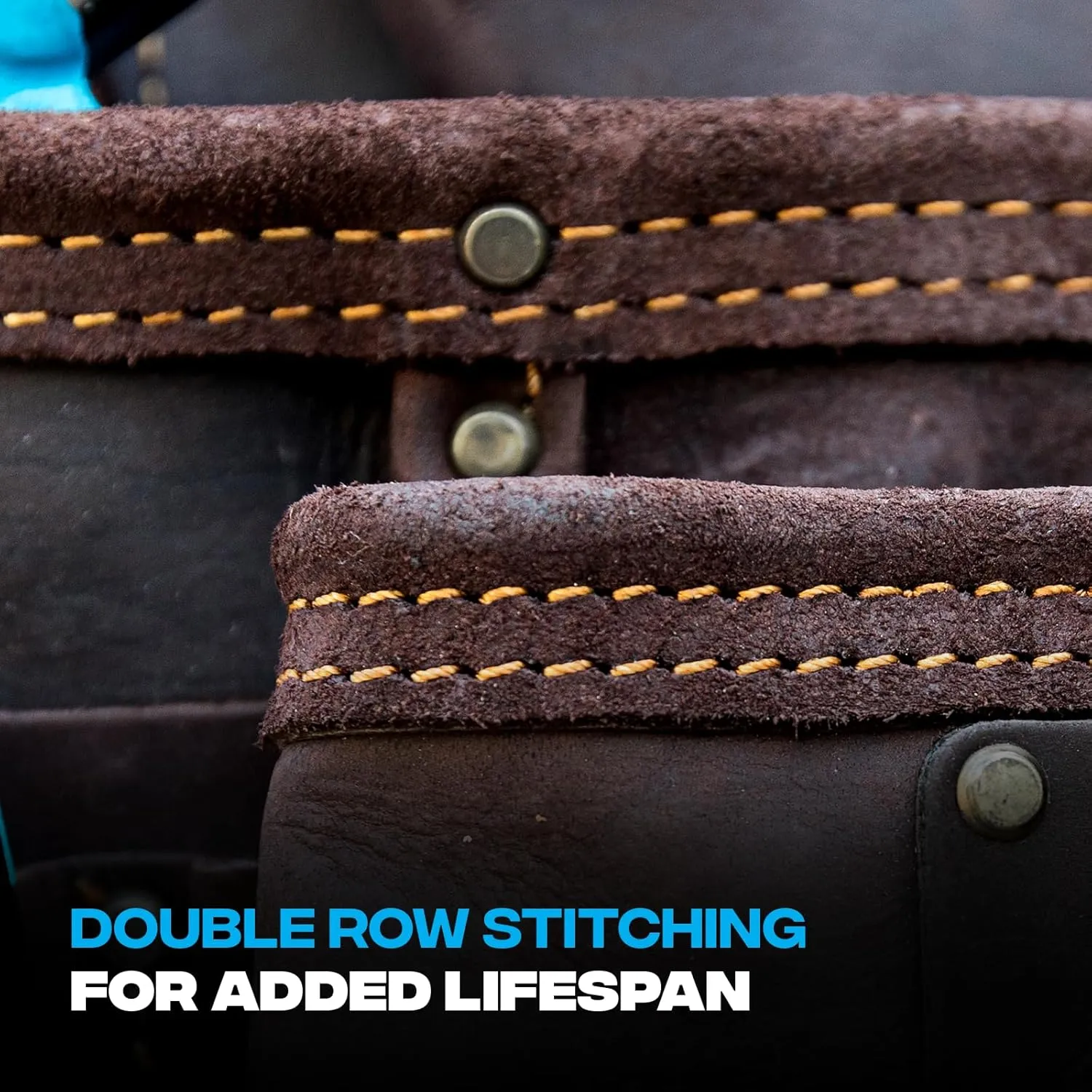 OX Tools Pro Oil-Tanned Leather Tool Pouch Set – Heavy-Duty Tool Belt Pouches for Carpenters, Drywallers, Framers & Electricians, Multi-Pocket, Reinforced Stitching & Hammer Holders