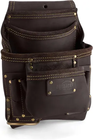 OX Tools Pro Oil-Tanned Leather Tool Pouch Set – Heavy-Duty Tool Belt Pouches for Carpenters, Drywallers, Framers & Electricians, Multi-Pocket, Reinforced Stitching & Hammer Holders