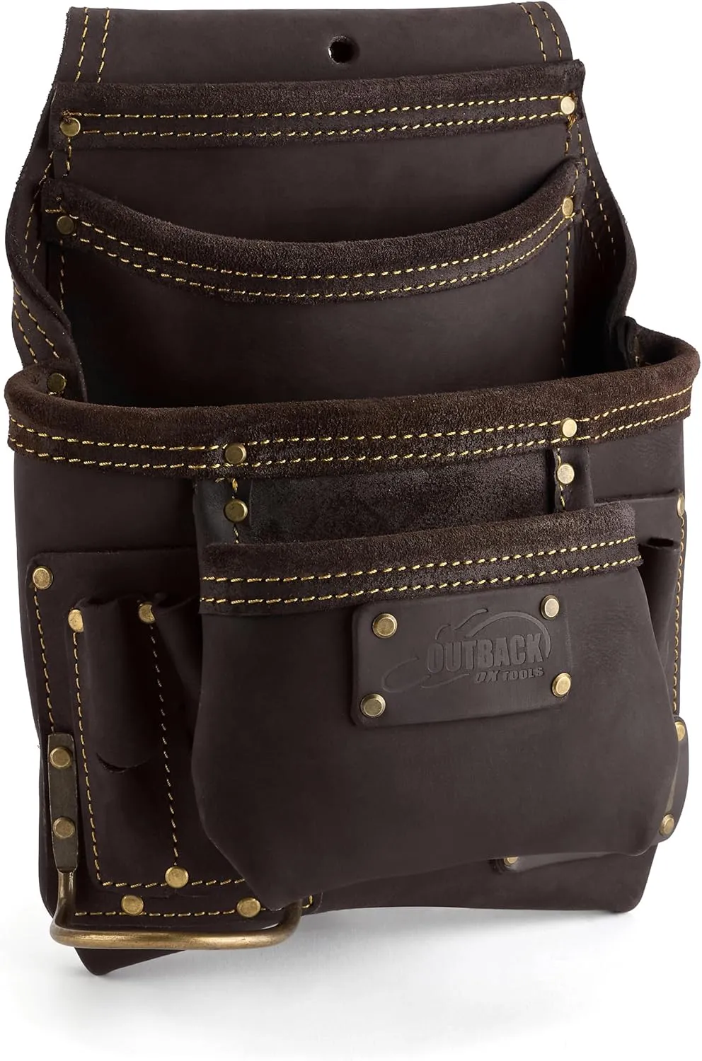 OX Tools Pro Oil-Tanned Leather Tool Pouch Set – Heavy-Duty Tool Belt Pouches for Carpenters, Drywallers, Framers & Electricians, Multi-Pocket, Reinforced Stitching & Hammer Holders