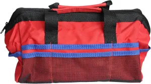 Oxford and Canvas 12-inch Tool Bag, Multifunctional Outdoor Repair Kit Backpack for Sports and Work (Red_ Black_Blue)