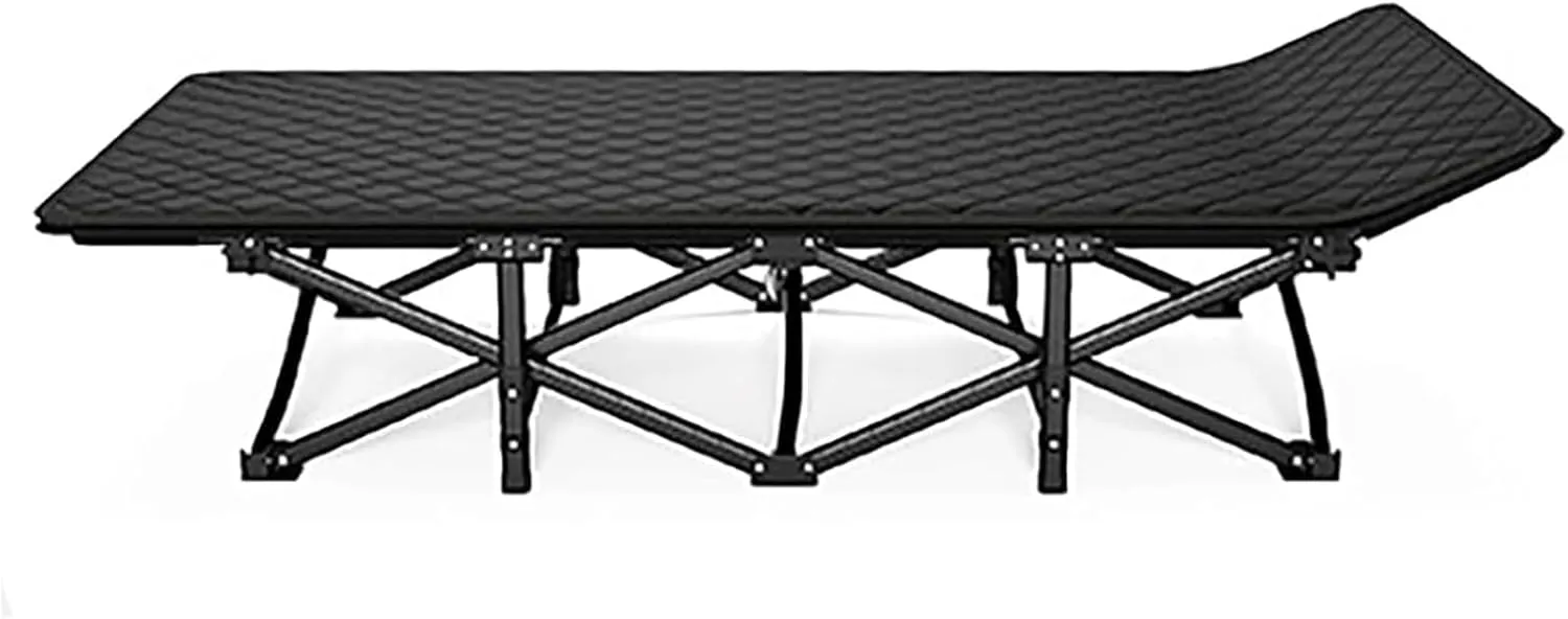 Oxford Fabric Camping Cot for Adults, Folding Cot with Cushion, Tent Cot Load 200KG, Lightweight Portable Folding Bed for Sleeping