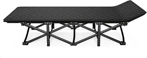 Oxford Fabric Camping Cot for Adults, Folding Cot with Cushion, Tent Cot Load 200KG, Lightweight Portable Folding Bed for Sleeping