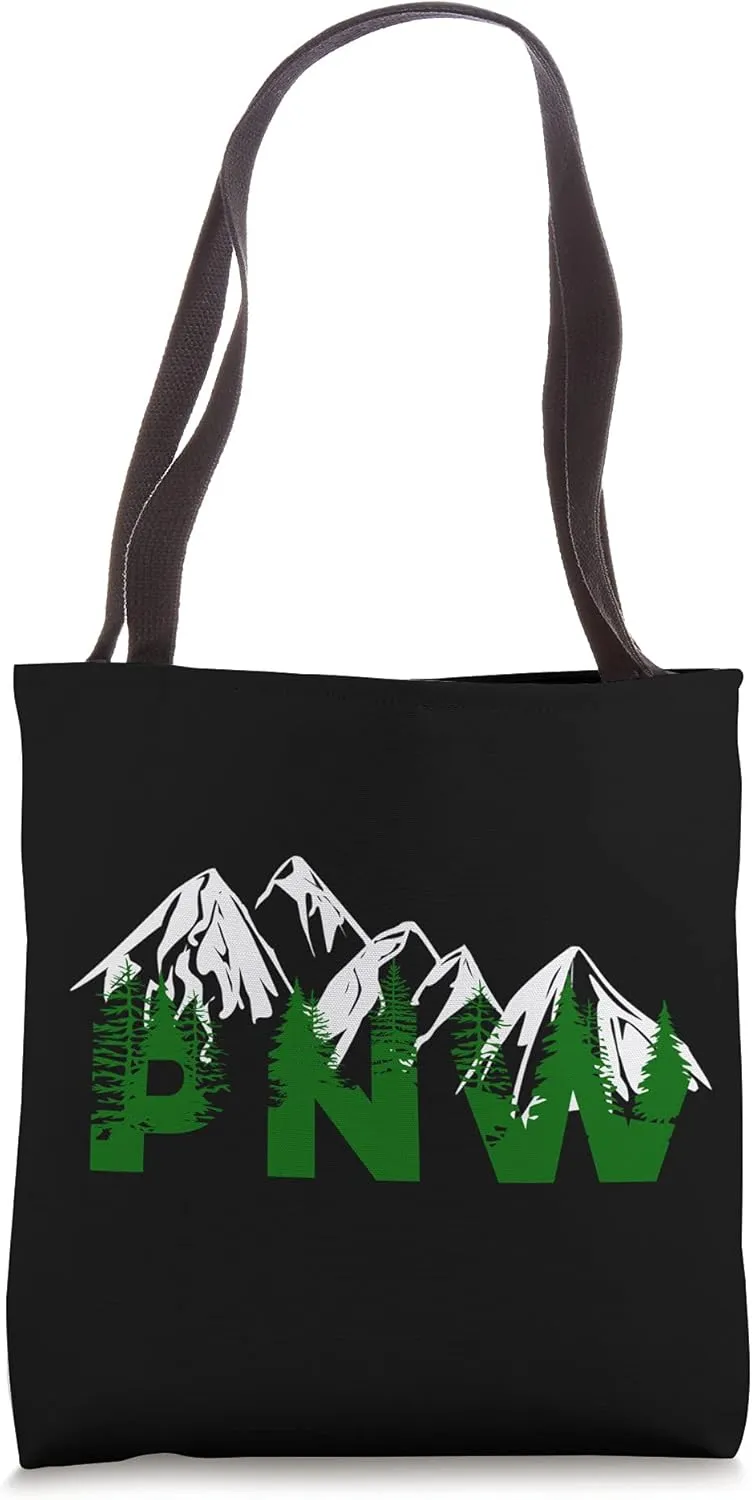 Pacific Northwest PNW Pine Trees Mountains Gift Tote Bag