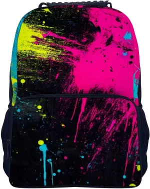 Paint Splatter Dark Colorful Rucksacks Polyester Anti-Theft Multipurpose Carry On Bag Large Capacity Gym Outdoor Hiking Backpack With Smooth Zippers