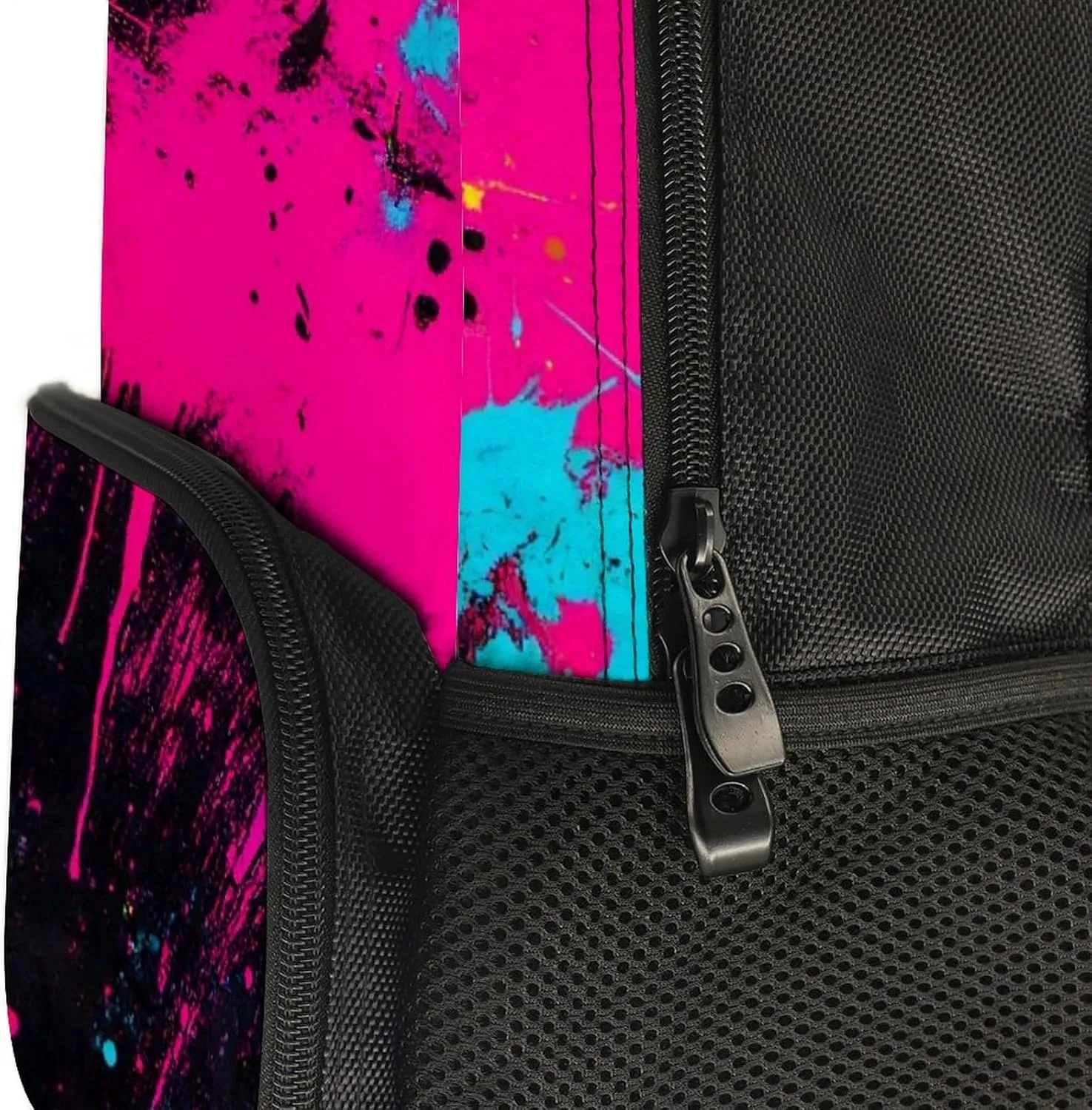Paint Splatter Dark Colorful Rucksacks Polyester Anti-Theft Multipurpose Carry On Bag Large Capacity Gym Outdoor Hiking Backpack With Smooth Zippers