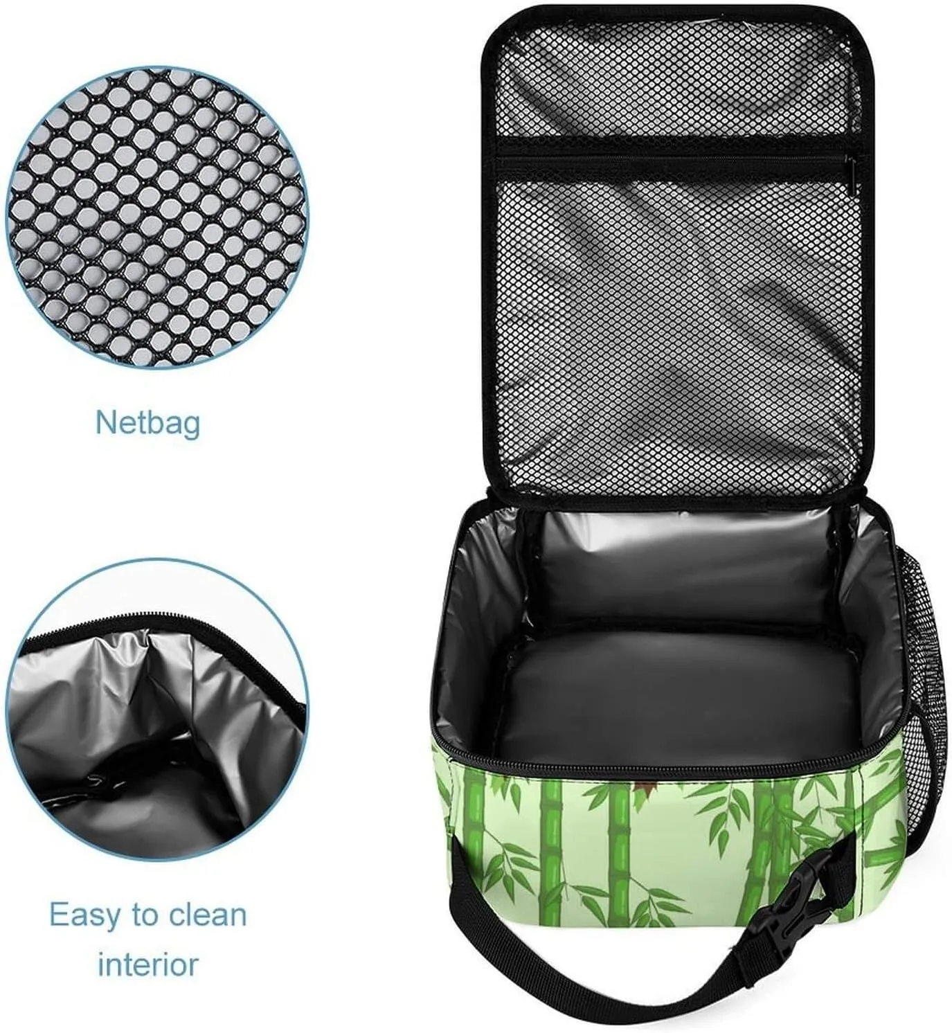 Panda Backpack with Lunch Box & Pencil Case for Kids Girls Boys School, 16 Inch Cute Pandas Bookbag, School Backpack for Students Children, Lightweight, Large Capacity