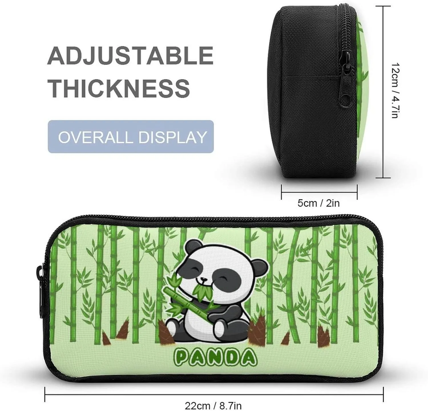 Panda Backpack with Lunch Box & Pencil Case for Kids Girls Boys School, 16 Inch Cute Pandas Bookbag, School Backpack for Students Children, Lightweight, Large Capacity