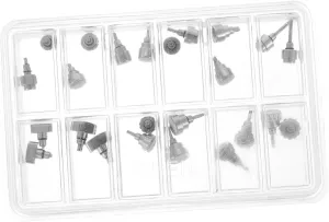 PartyKindom 1 Set Professional Watch Crown Replacement Kit Assorted for Watch Repairing Portable Storage Box