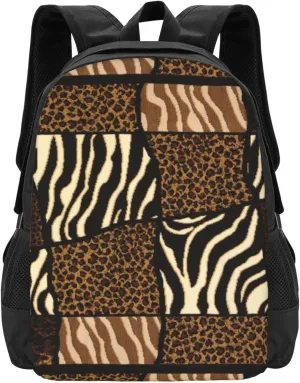 Patchwork African Animal Pattern Lightweight Packable Backpack Travel Casual Large Capacity Daypack Foldable Backpack For Men Women