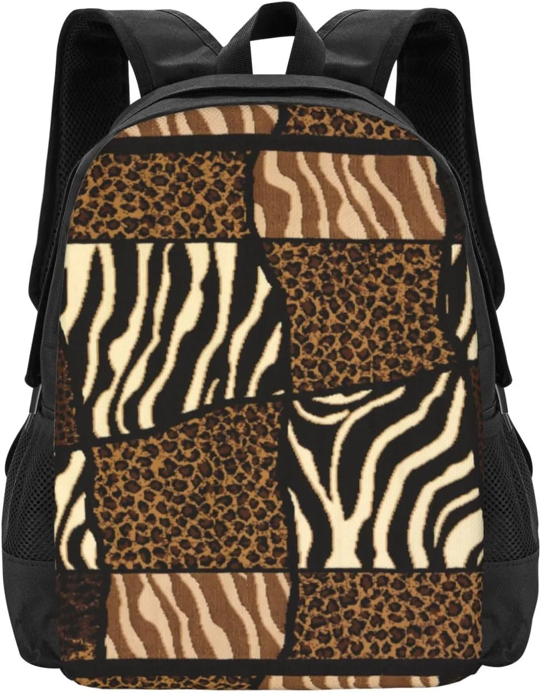 Patchwork African Animal Pattern Lightweight Packable Backpack Travel Casual Large Capacity Daypack Foldable Backpack For Men Women