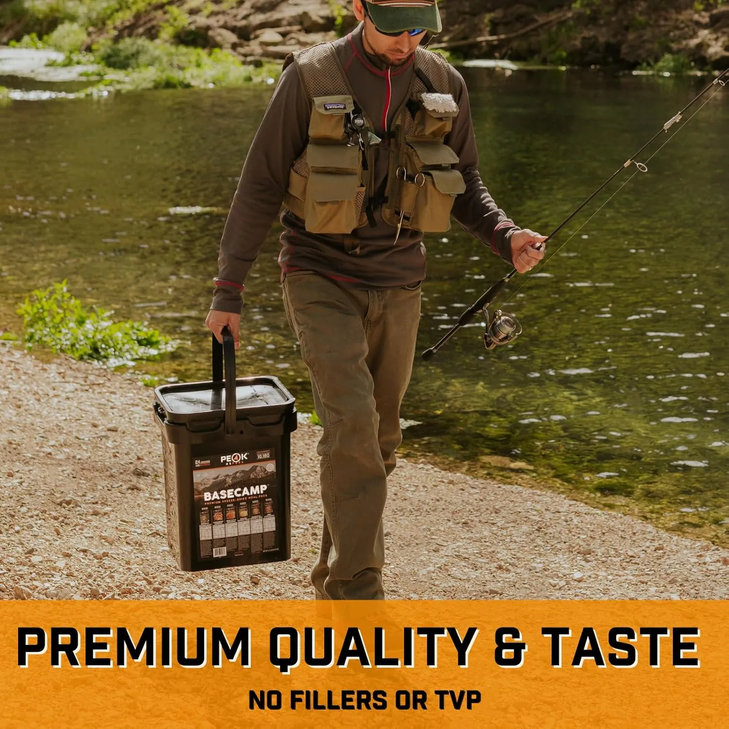 Peak Refuel Basecamp Bucket 3.0 | 100% Real Meat | Premium Freeze-Dried Meals for Backpacking, Camping & Survival | MRE Emergency Food