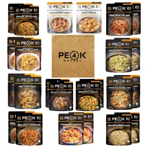 Peak Refuel Ultimate Variety 24-Pack | 100% Real Meat | Premium Freeze-Dried Meals for Backpacking, Camping & Survival | 24 Servings | MRE Emergency Food