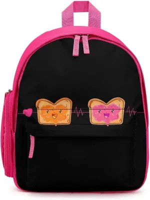 Peanut Butter Jelly Heartbeat Funny Travel Backpack Lightweight Shoulder Bag Casual Daypack for Daily Business for Women Men