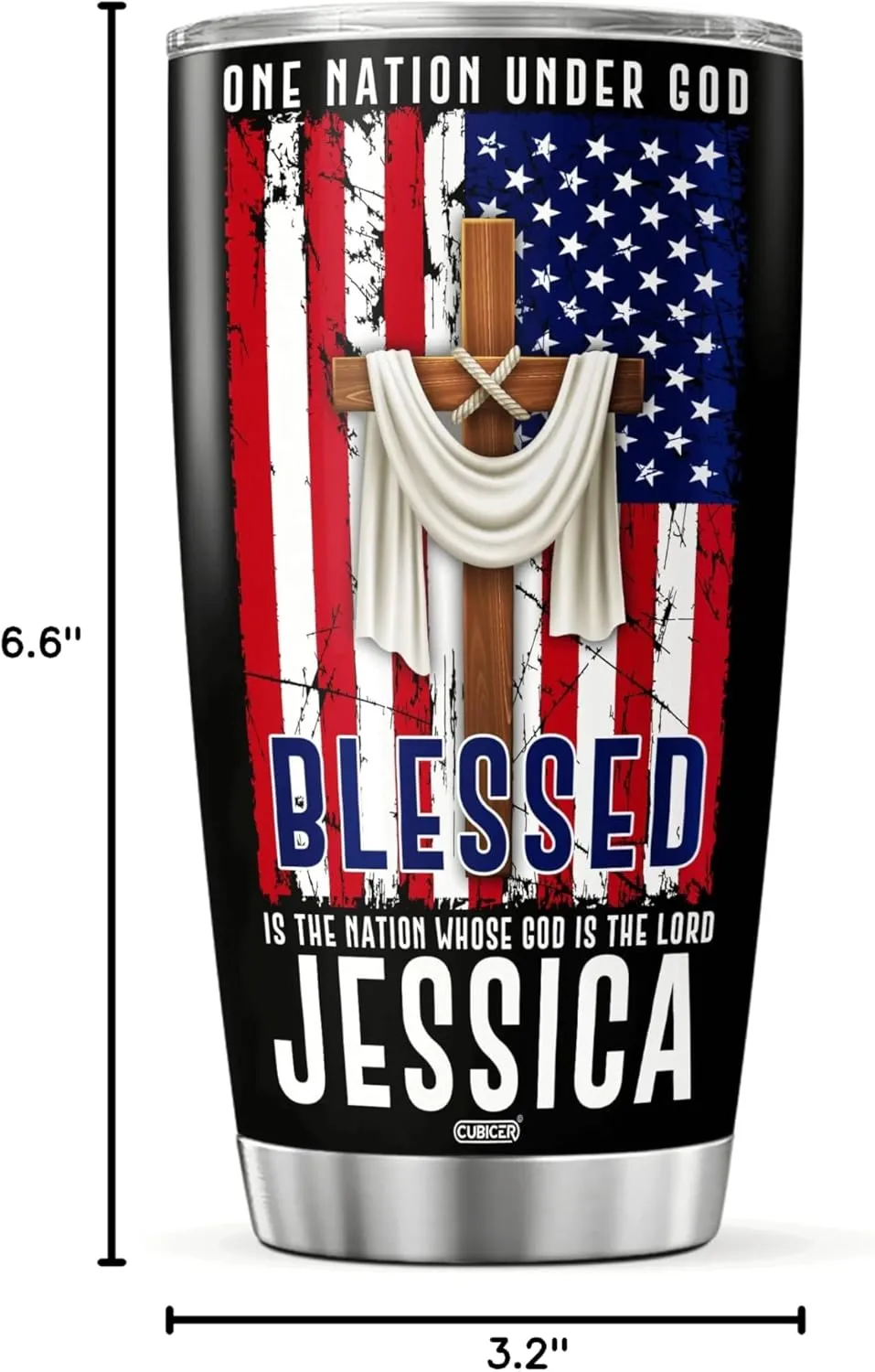 Personalized Coffee Jesus Fatith Tumbler Custom Name American Tumblers Large 20 30 Oz Mug Insulated Travel Mugs Cup Gifts For Christain Men Women On Christmas Day