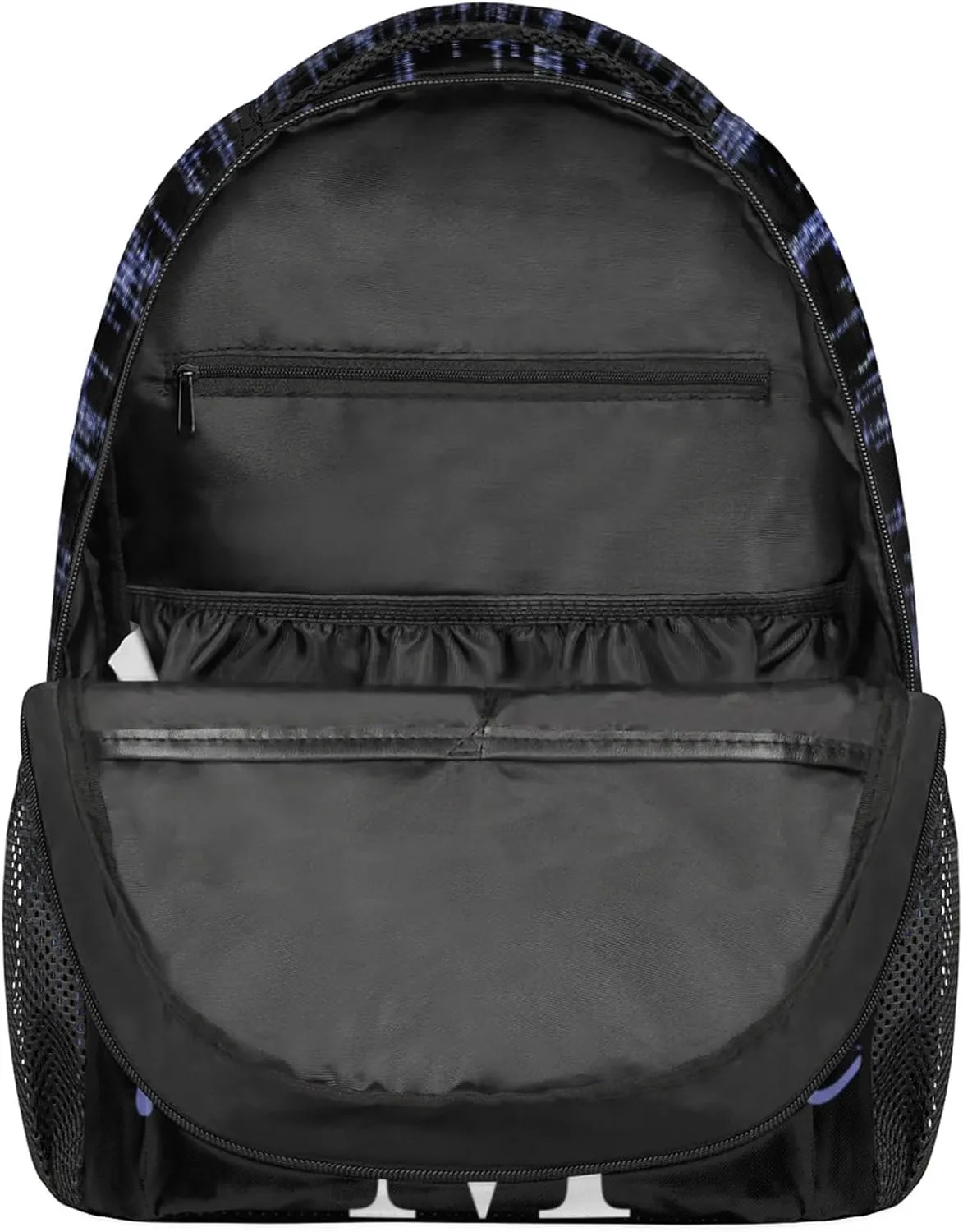 Personalized Initial Letter Dance Backpack Bag Lake Blue Large Daypack Travel Hiking Backpacks for Women, Dream Blue Shiny Bling Glitters