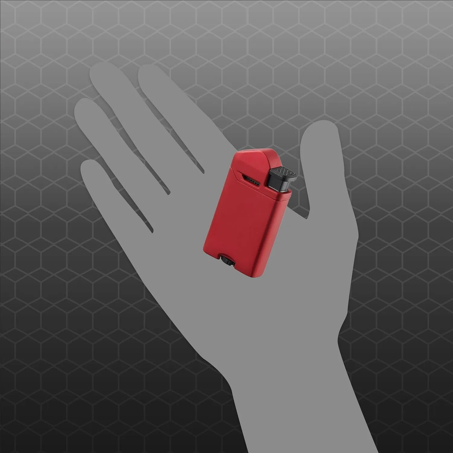 Personalized Visol Axis Torch Lighter Flat Flame Refillable Gas Butane Lighter, Fuel Window and Windproof Adjustable Flame Lighter - Red (Shipped Without Butane)