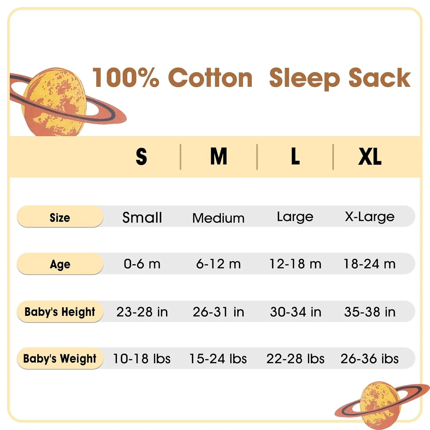 PHF Soft Baby Sleep Sack 0-6 Months 100% Cotton Wearable Blanket, 2-Way Zipper 0.5 TOG Toddler Sleeping Sack 3 Pack, Comfy Sleep Bag for Baby Boys, Space (Small)