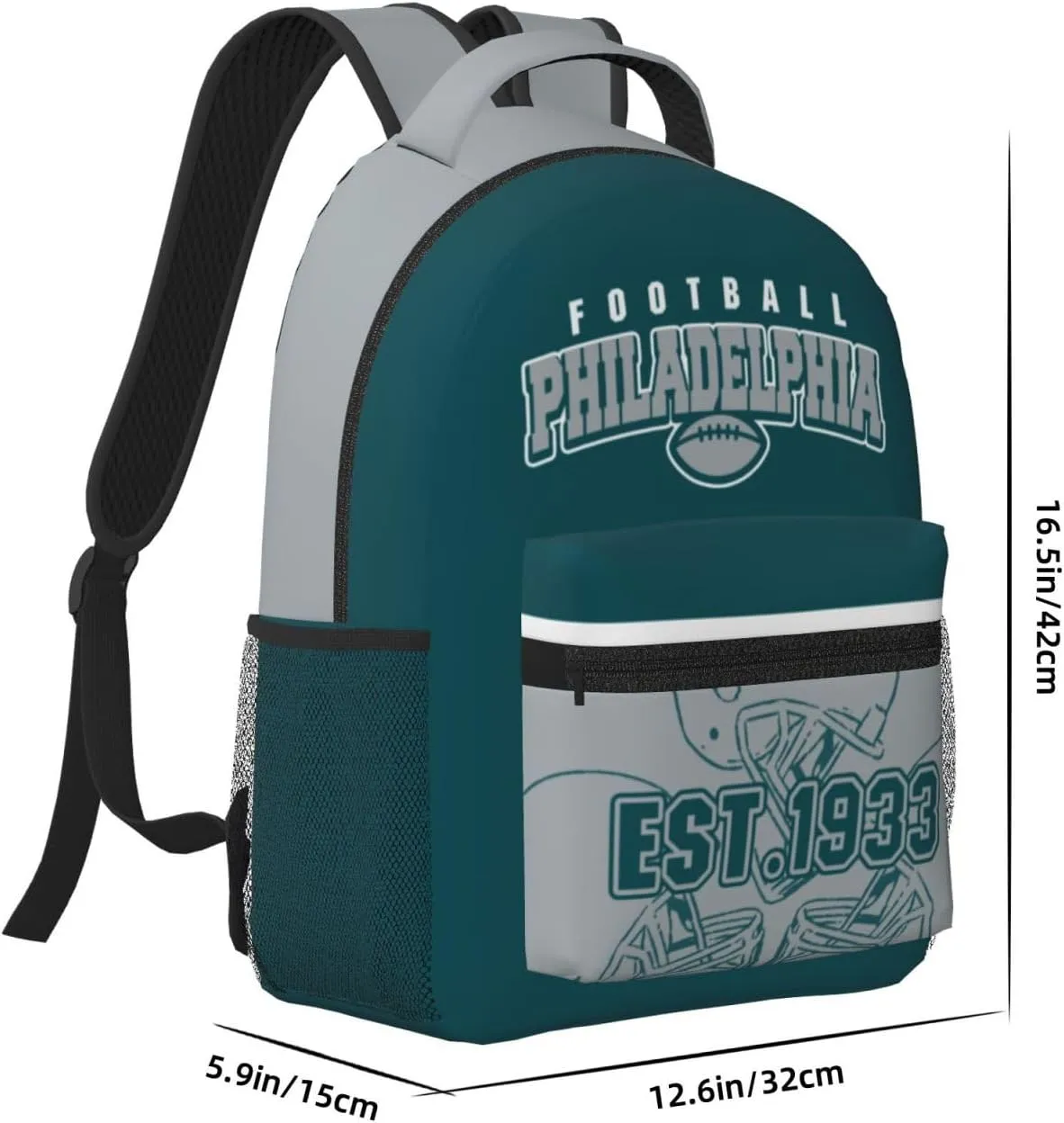 Philadelphia Backpack for Boys and Girls, Laptop Backpack for Men and Women, Large Capacity Lightning Bookbag Waterproof Adjustable School Bags for Travel Daypack Laptop Sport Bag