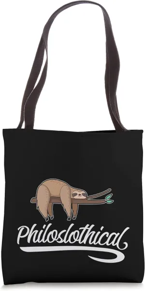 Philoslothical Sloth Funny Philosophical Pun Philosophy Gift Tote Bag