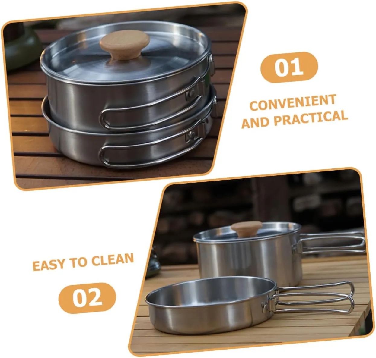 Picnic Pan Frying Pan Fry Pans Cooking Pot Camping Pot Camping Pan Camping Utensil Frying Accessory