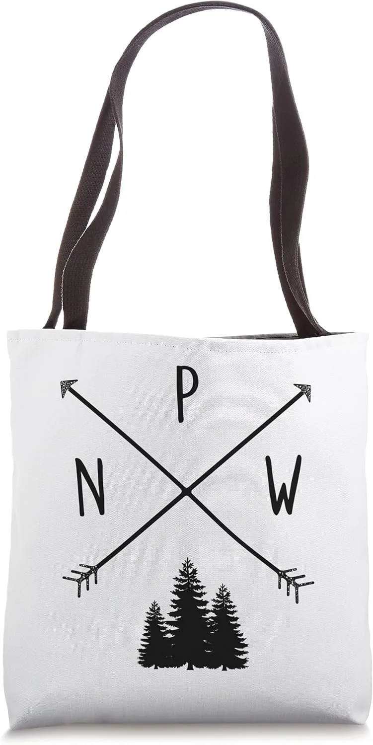 Pine Trees Pacific Northwest Arrows PNW Tote Bag
