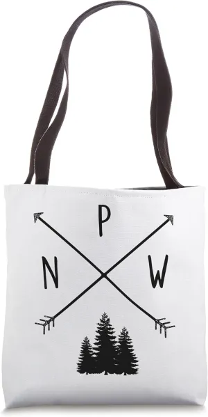 Pine Trees Pacific Northwest Arrows PNW Tote Bag
