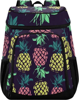 Pineapple Fruit Cooler Backpack Insulated Leak Proof Beach Cooler Bag 30 Cans Waterproof Lightweight Soft Lunch Picnic Hiking Camping Backpack Cooler for Men Women
