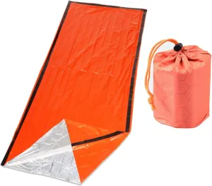 pistro Portable Emergency Sleeping Bag, Ultralight, Waterproof, Thermal Survival Sleeping Bag, Survival Shelter, Emergency Blanket for Camping Hiking, 200x90