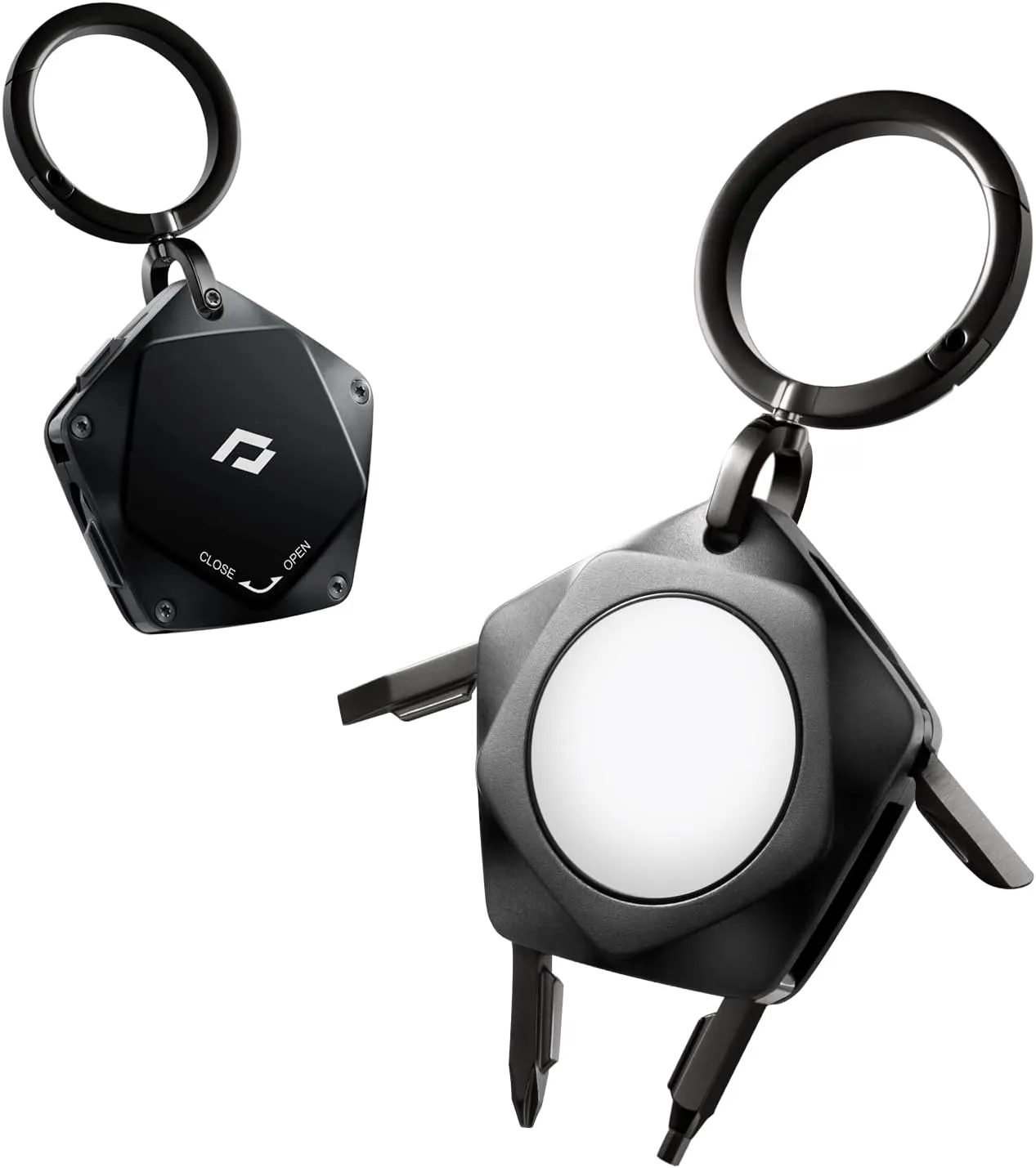 pitaka AirTag Holder with Key Ring, Easy Carrying AirTag KeyChain with Compact Multi Tools, [PitaTag for Multi-tool] Stainless Steel & Silicone Made