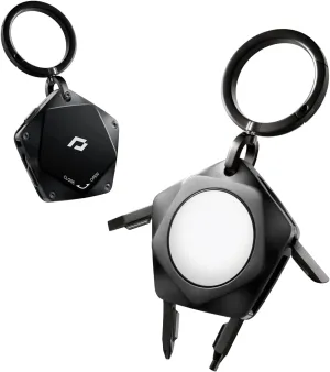 pitaka AirTag Holder with Key Ring, Easy Carrying AirTag KeyChain with Compact Multi Tools, [PitaTag for Multi-tool] Stainless Steel & Silicone Made