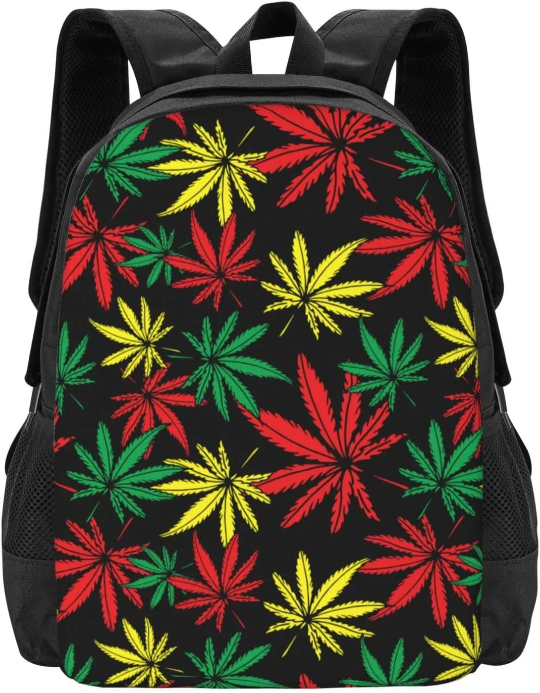 Polyester Daypack for Rasta Weedleaf Leaves Traveling & Camping Backpack - Large Capacity Multipurpose Anti-Theft Carry On Bag for Men Women