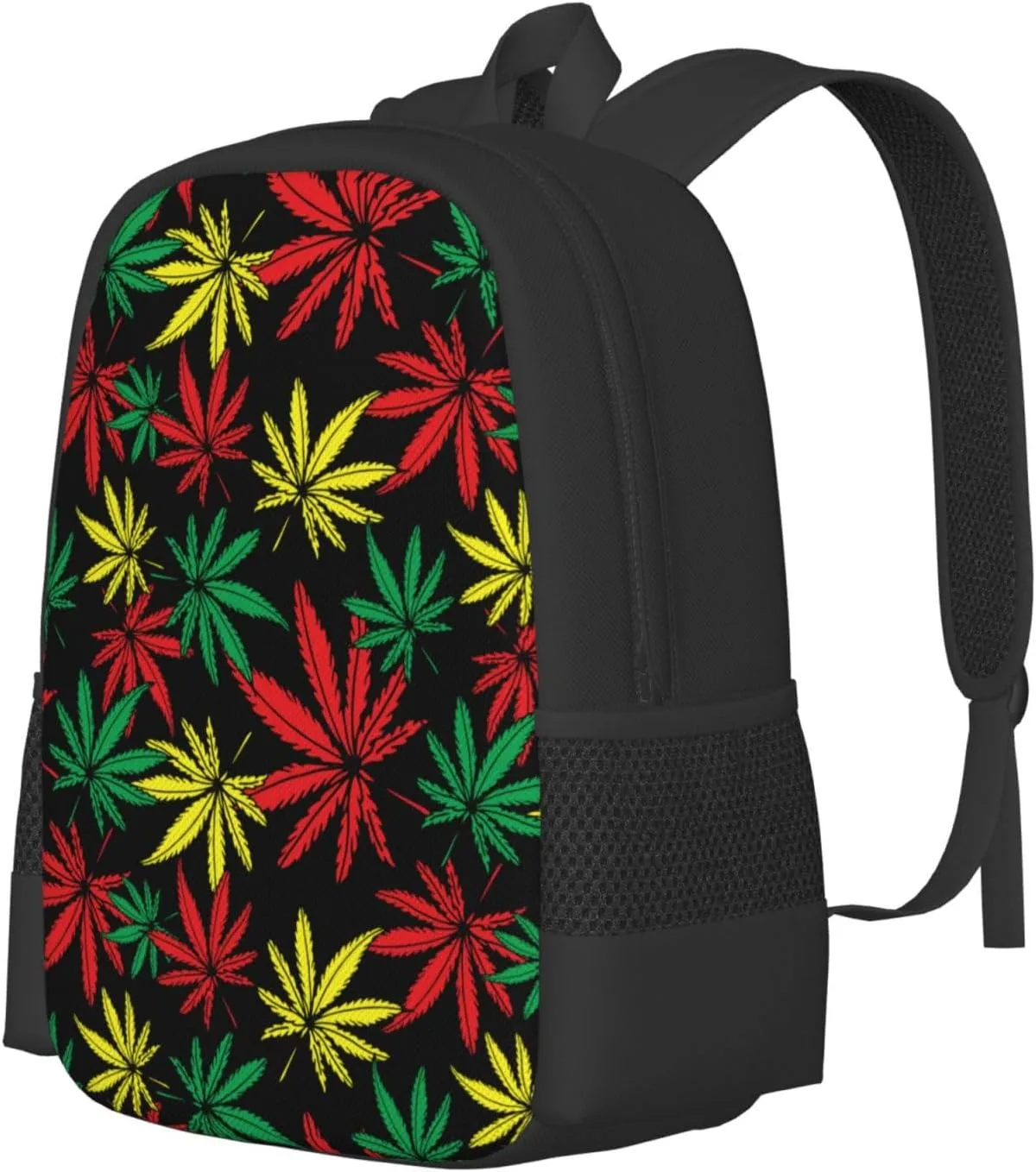 Polyester Daypack for Rasta Weedleaf Leaves Traveling & Camping Backpack - Large Capacity Multipurpose Anti-Theft Carry On Bag for Men Women