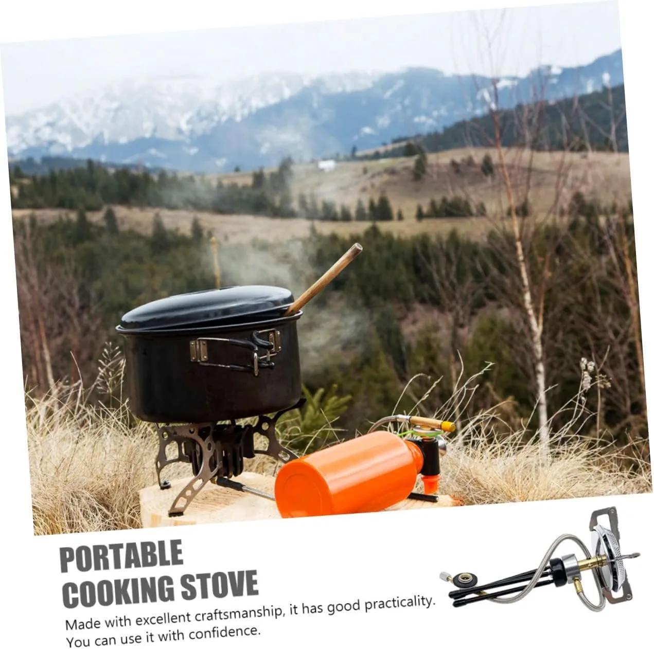 POPETPOP Portable Outdoor Stove Head Compact Camping Gas Burner for Outdoor Activities Easy to Use