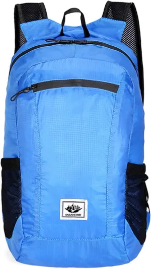 PORRASSO Hiking Backpack Foldable Waterproof Daypack 20L Lightweight Rucksack Backpack for Women Men Camping Trekking Cycling Climbing Outdoor Sports Blue B