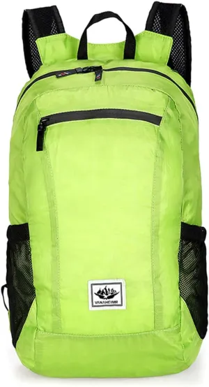 PORRASSO Hiking Backpack Foldable Waterproof Daypack 20L Lightweight Rucksack Backpack for Women Men Camping Trekking Cycling Climbing Outdoor Sports Green