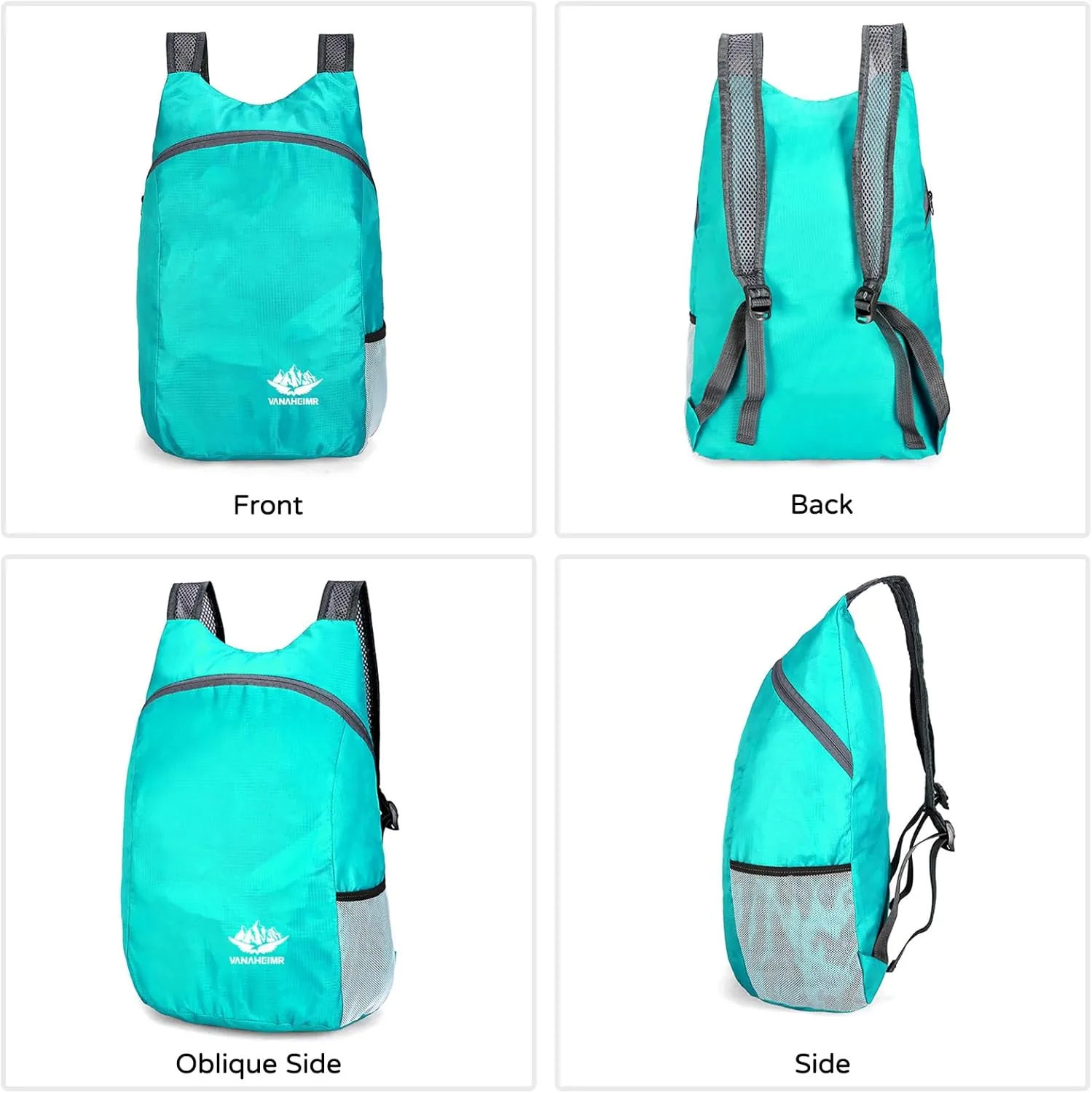 PORRASSO Hiking Backpack Lightweight Waterproof Daypack 20L Foldable Rucksack Backpack for Women Men Camping Trekking Cycling Climbing Outdoor Sports Black
