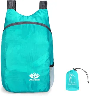 PORRASSO Hiking Backpack Lightweight Waterproof Daypack 20L Foldable Rucksack Backpack for Women Men Camping Trekking Cycling Climbing Outdoor Sports Blue B