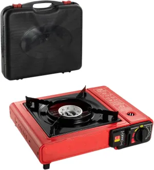 Portable butane camping stove, camping stove outdoor cooking, 2900W , windproof portable stove burner with portable suitcase, suitable for emergency situations, road trips, hiking, camping essentials