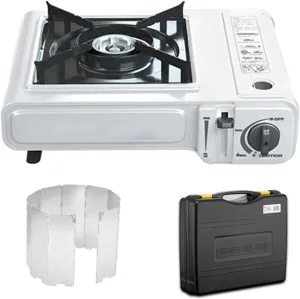 Portable Butane Stove, Adjustable Single Burner Gaases Stove, Single Fuels Camp Stove Burner, Wind Guard Burner, Camping Backpacking Barbecue, for Camping, Hiking, Fishing Adventures