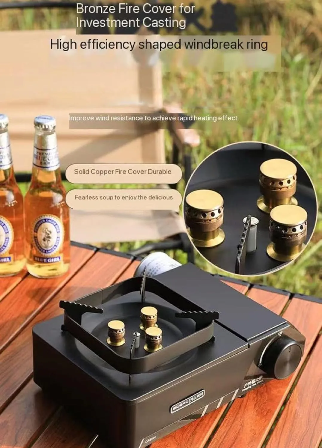 Portable Camping Stove, Butane Fuel Camping Stove, Including Electronic Ignition,for Camping and Hiking Emergency Cooking Stove