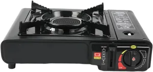 Portable Camping Stove Windproof Dual Fuel Propane Butane Stove Burner with Carrying Case Black Camping, Portable Gas, Butane Burner, Single