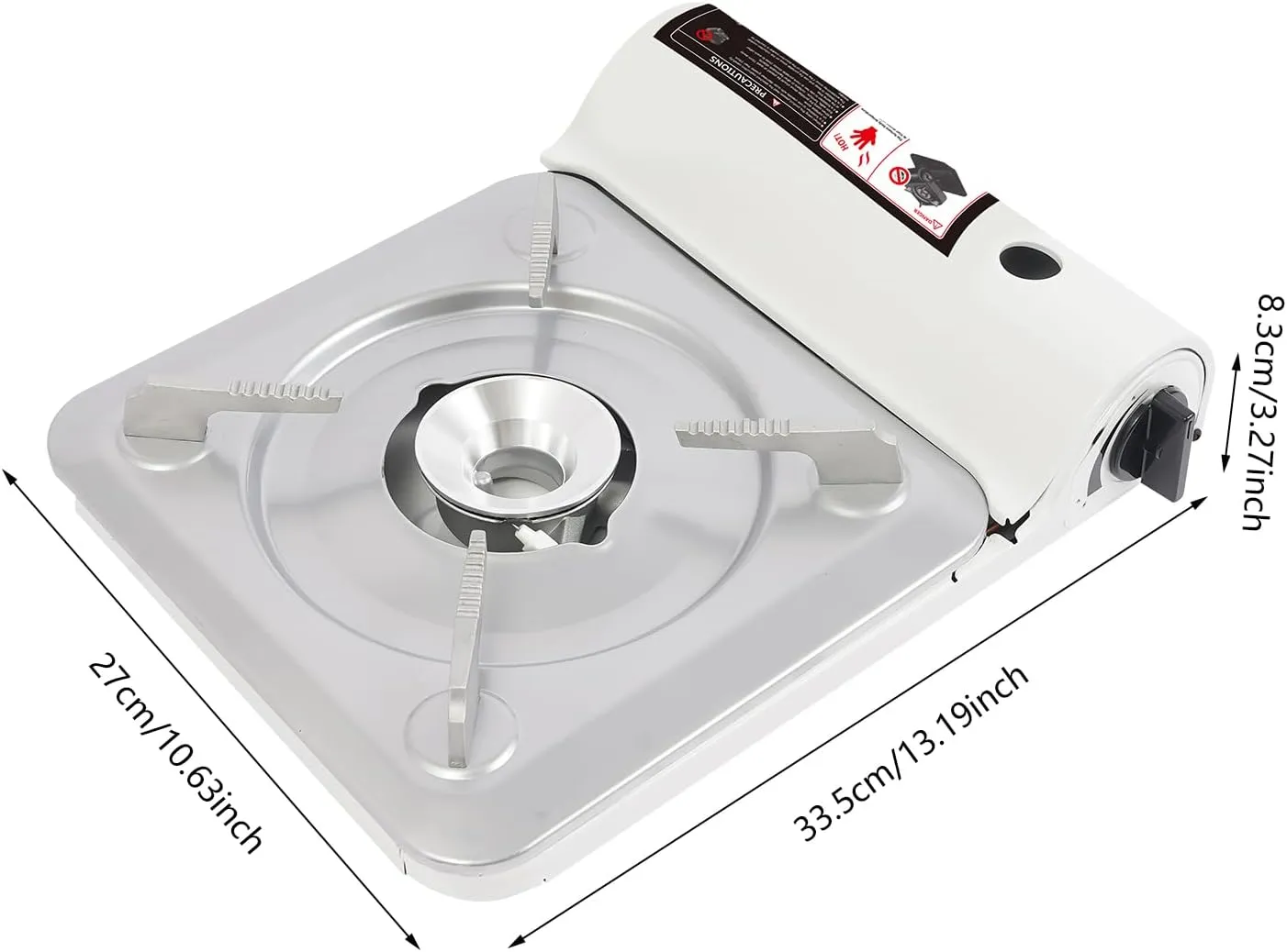 Portable Camping Stove with Carrying Case, 3500W High Power Gas Stove, Lightweight Outdoor Cooking Burner for Camping, Hiking, Picnics, and Emergency Use, Single Burner Tabletop Stove (White)