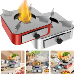 Portable Camping StoveAdjustable Firepower Drawer Alcohol Stove For Outdoor Barbecue Camping Equipment
