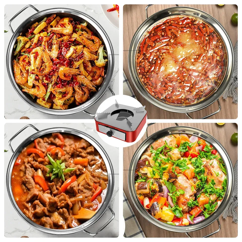 Portable Camping StoveAdjustable Firepower Drawer Alcohol Stove For Outdoor Barbecue Camping Equipment
