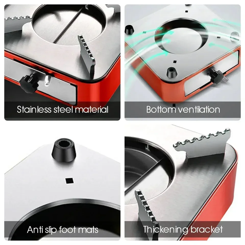 Portable Camping StoveAdjustable Firepower Drawer Alcohol Stove For Outdoor Barbecue Camping Equipment