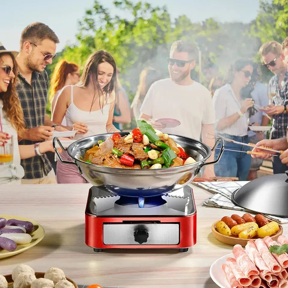 Portable Camping StoveAdjustable Firepower Drawer Alcohol Stove For Outdoor Barbecue Camping Equipment